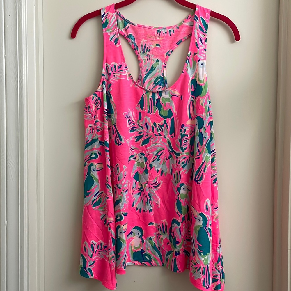 Lilly Pulitzer Monterey tank toucan can reduced in Dragonfruit sz Small NWT